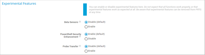 Experimental Features Experimental Features