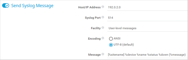 Send Syslog Message Send Syslog Message