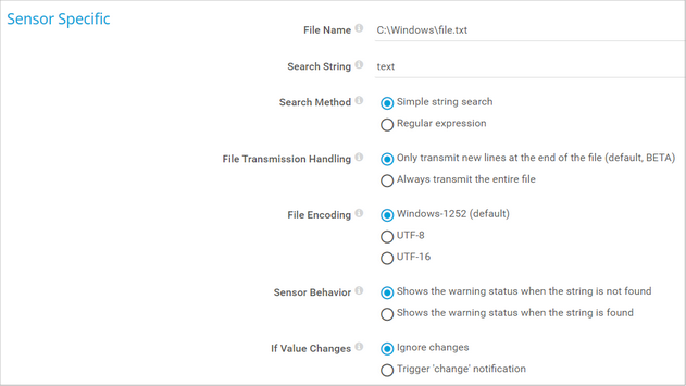 Sensor Specific Sensor Specific