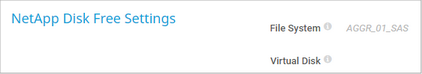 NetApp Disk Free Settings NetApp Disk Free Settings